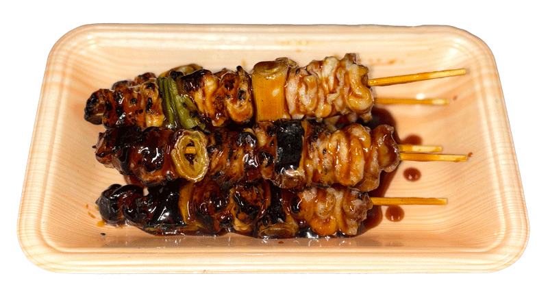 若鶏皮ネギ串焼